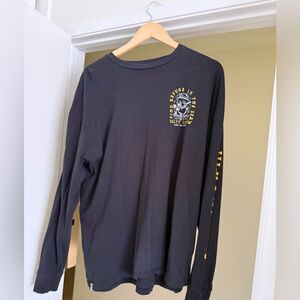 Salty Crew Black Long Sleeve Graphic Tee with Yellow Accents
